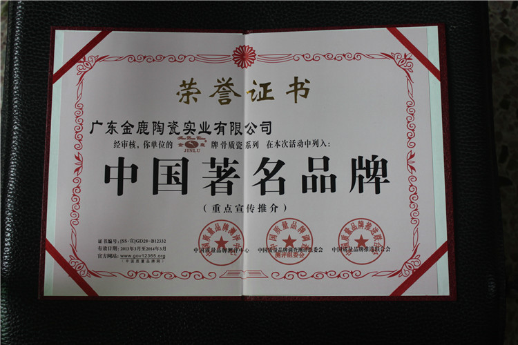 荣获“中国著名品牌”